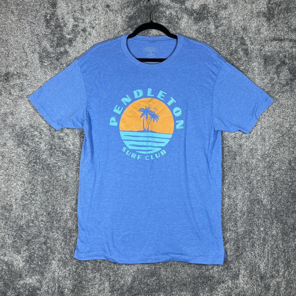Pendleton Shirt Mens L Blue Surf Club Graphic Tagless Cotton Blend Crewneck